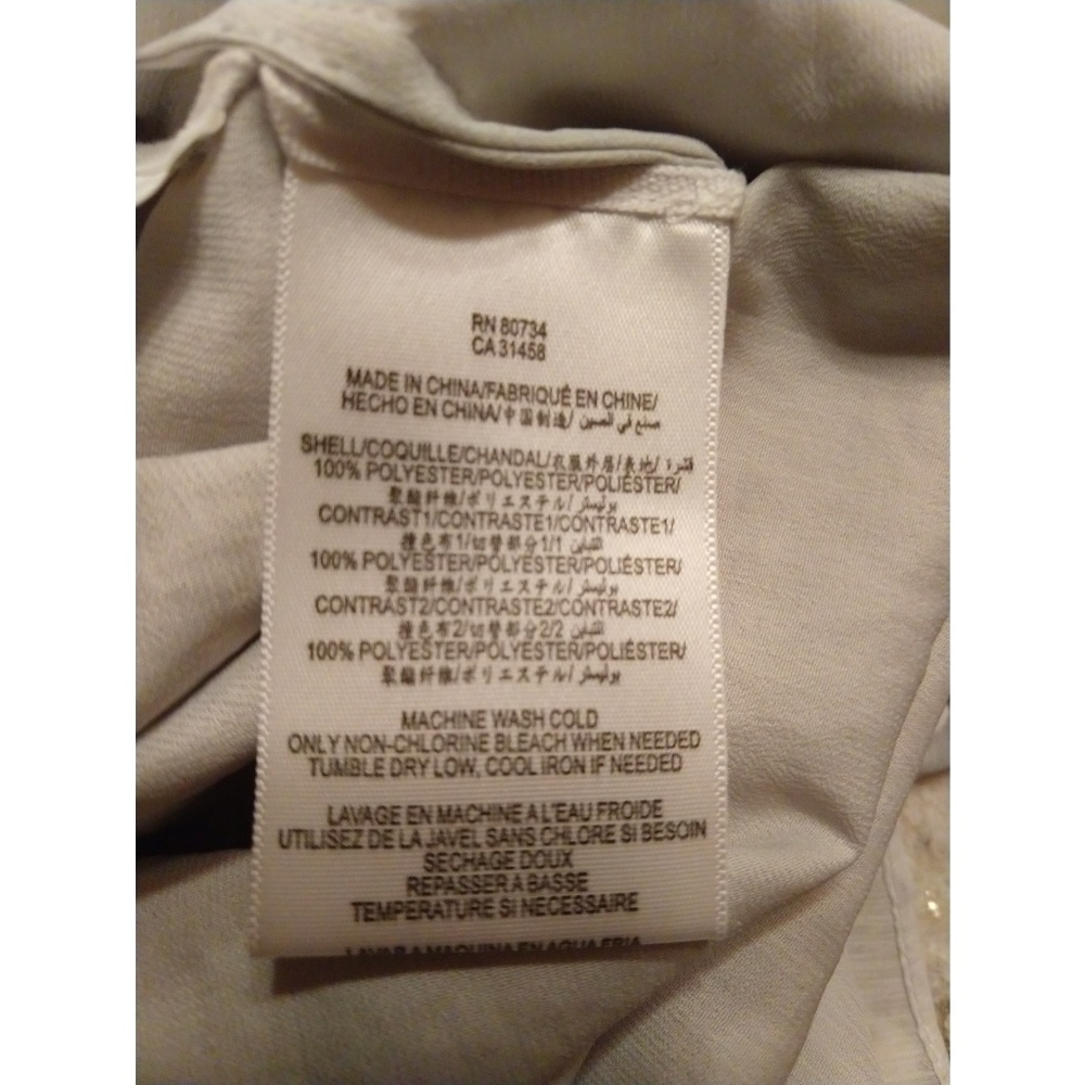 BCBGMaxAzria Blouse Long Sleeve Gray Grey LG - Picture 8 of 8